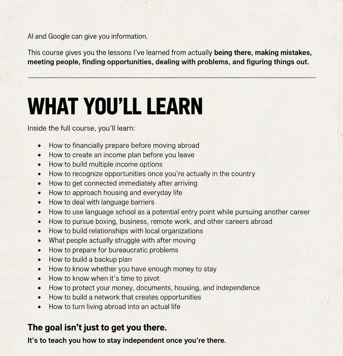 Complete Moving abroad guide ( what ai can’t teach )